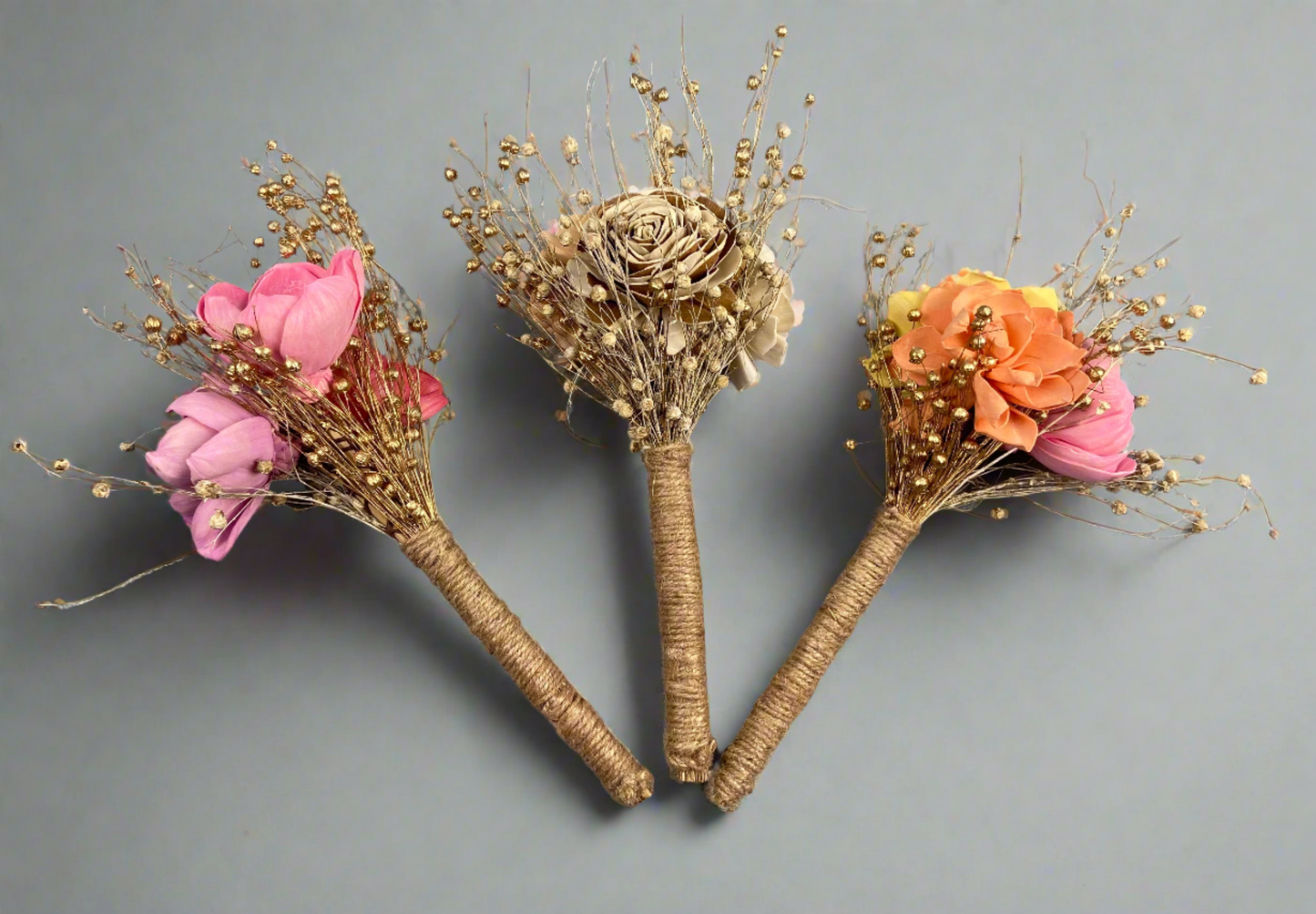 Handcrafted Floral Set - Set of 3