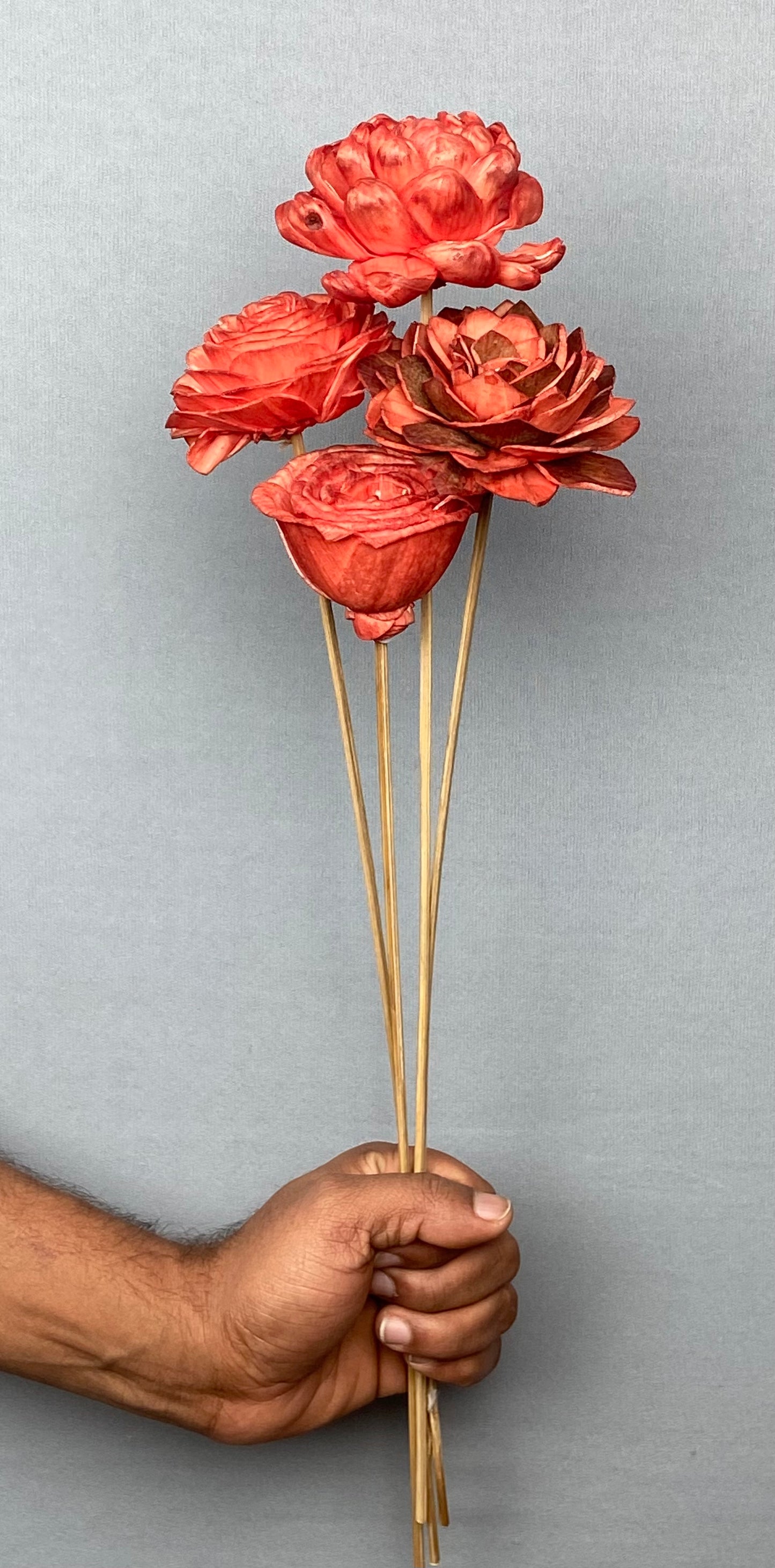 Sola Flower Stemmed Bunch (5 Pieces) - Strawberry Red