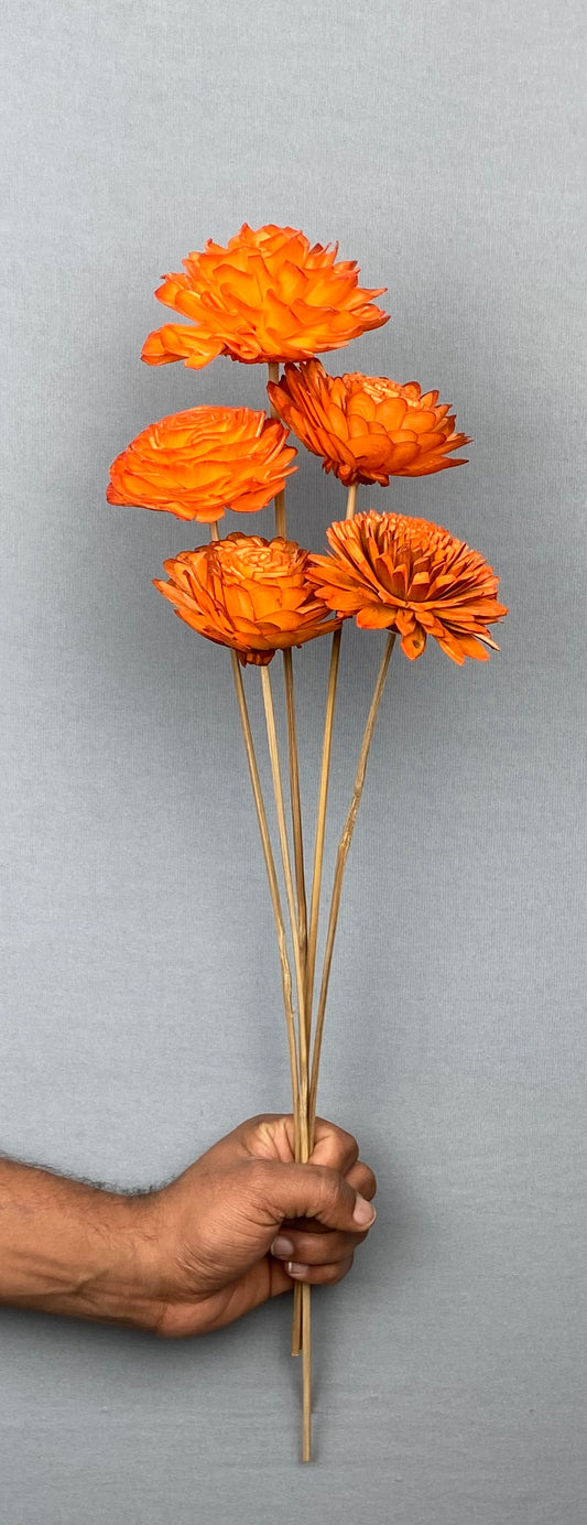 Sola Flower Stemmed Bunch (5 Pieces) - Orange