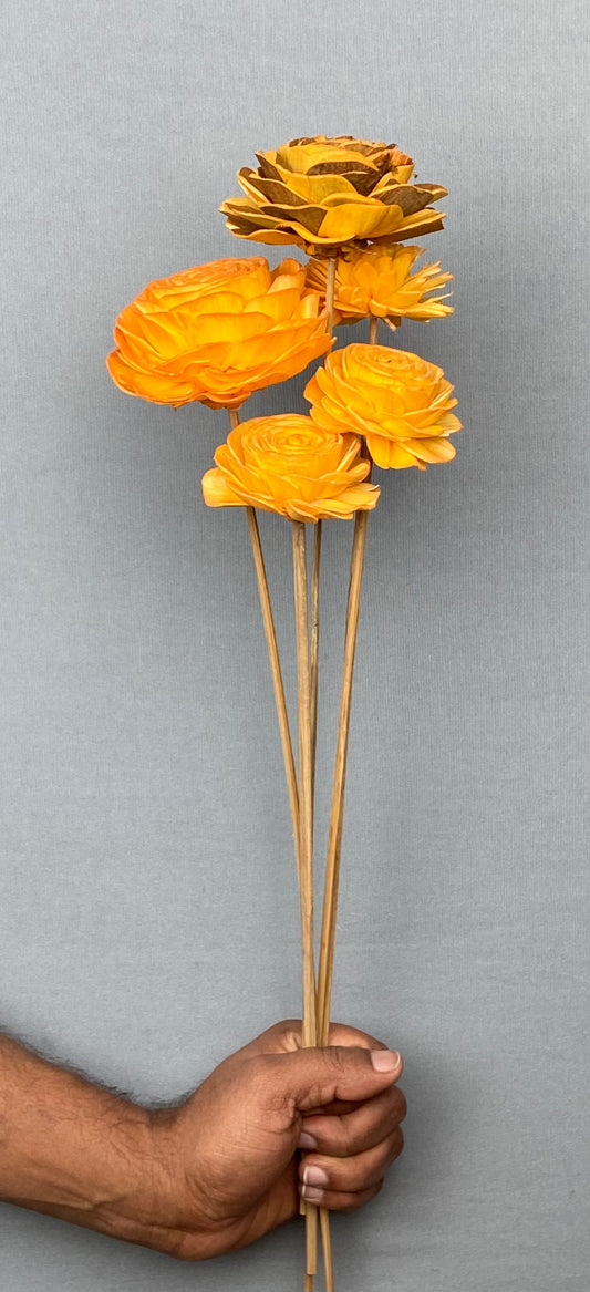Sola Flower Stemmed Bunch (5 Pieces) - Yellow