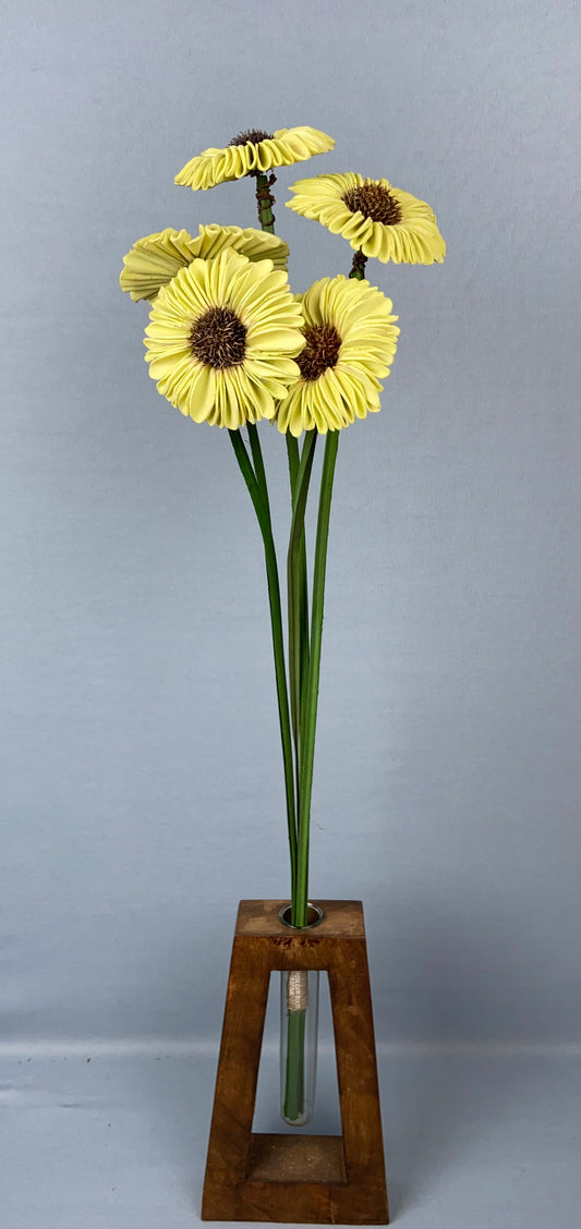 Sola Sunflower Flower Green Stemmed Bunch (5 Pieces) - Yellow